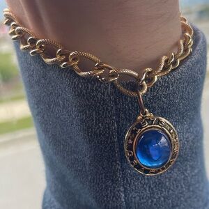 Rare Vintage high school 1973 graduate blue charm bracelet